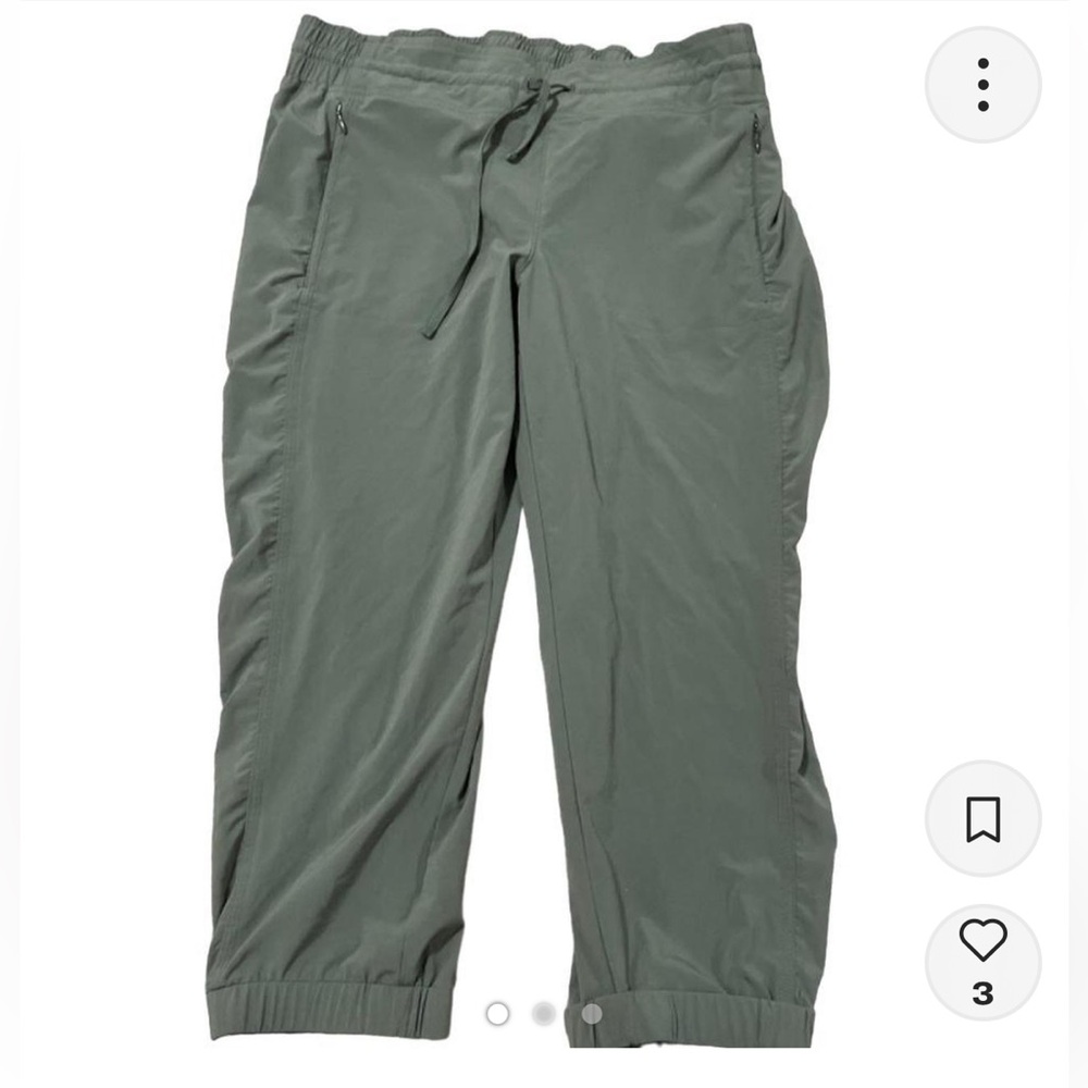 Athleta Green Joggers Lightweight Elastic Hem